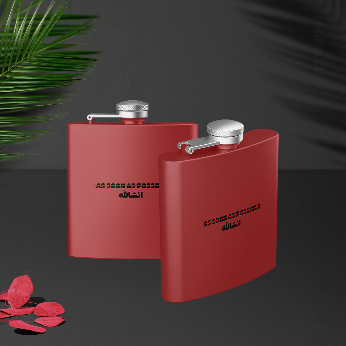 AsSoonAsInshallah Hip Flasks 02 Red
