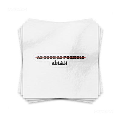 AsSoonAsInshallah Kiss Cut Sticker 01 White