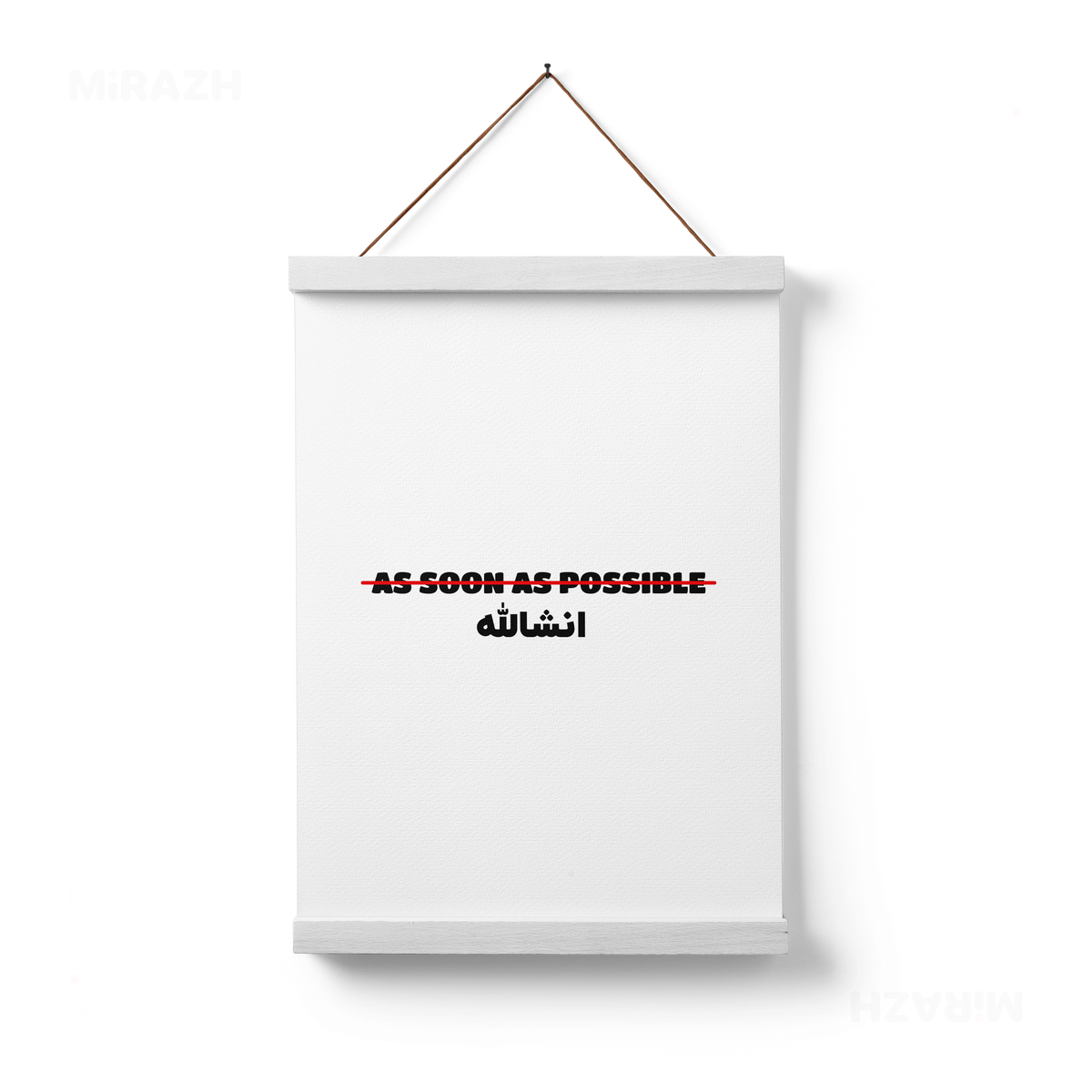 AsSoonAsInshallah Magnetic Hanger Poster 01 White Wood
