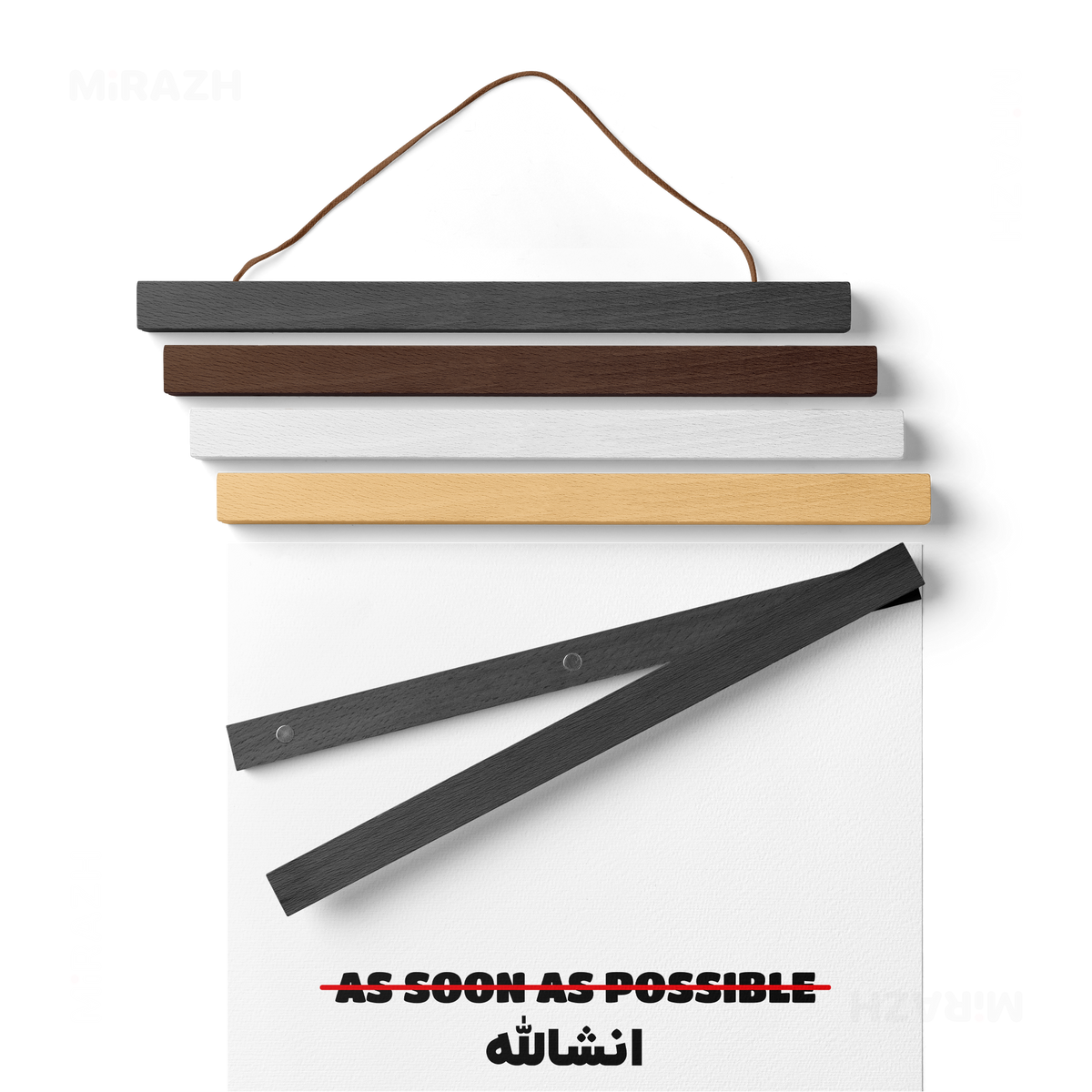 AsSoonAsInshallah Magnetic Hanger Poster 02 Black Wood