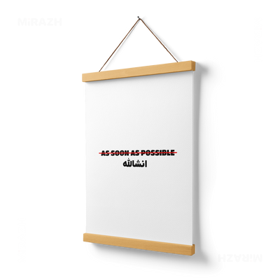 AsSoonAsInshallah Magnetic Hanger Poster 03 Natural Wood