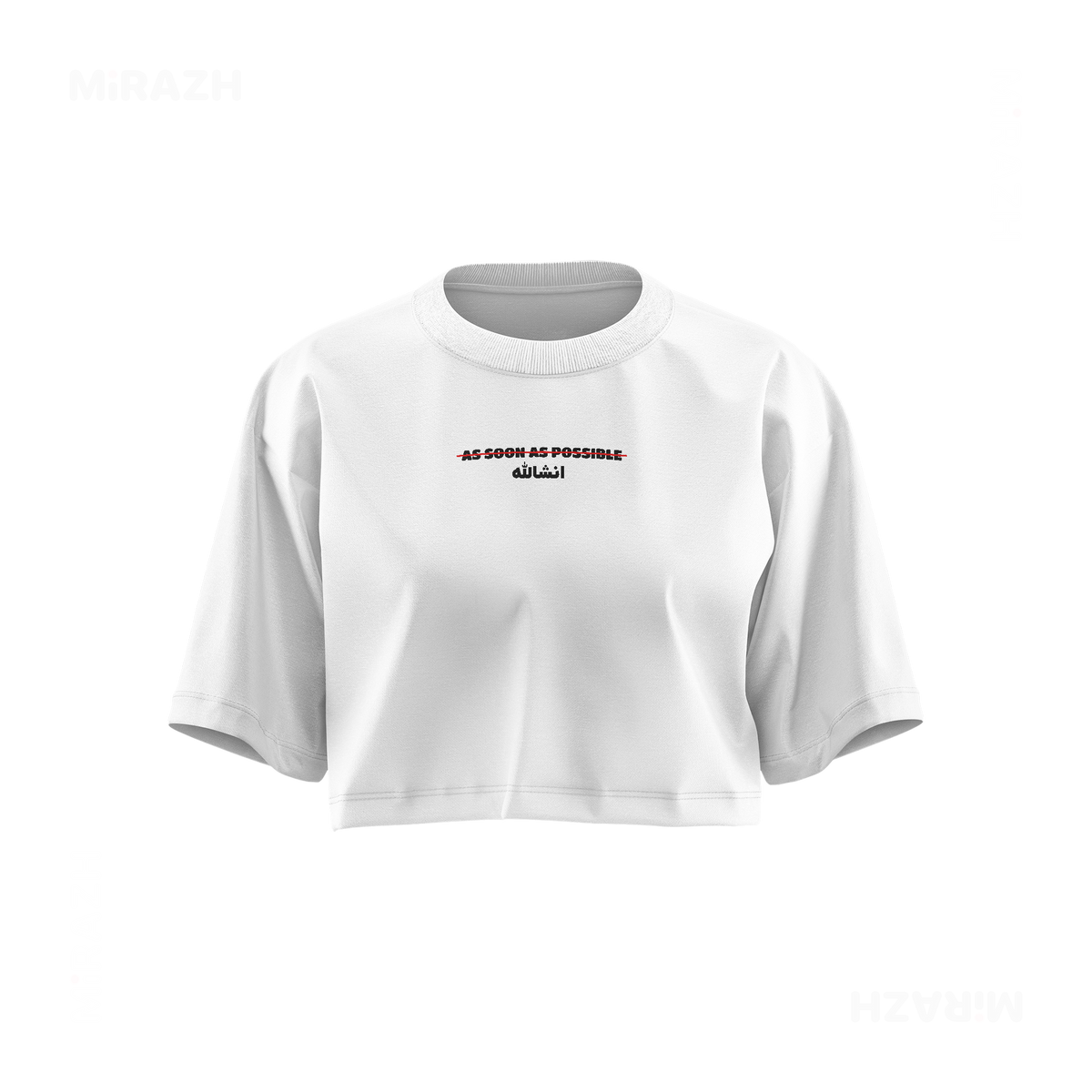 AsSoonAsInshallah Over Sized Crop Top 01 White