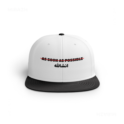 AsSoonAsInshallah Snapback Caps 01 White Black DTF