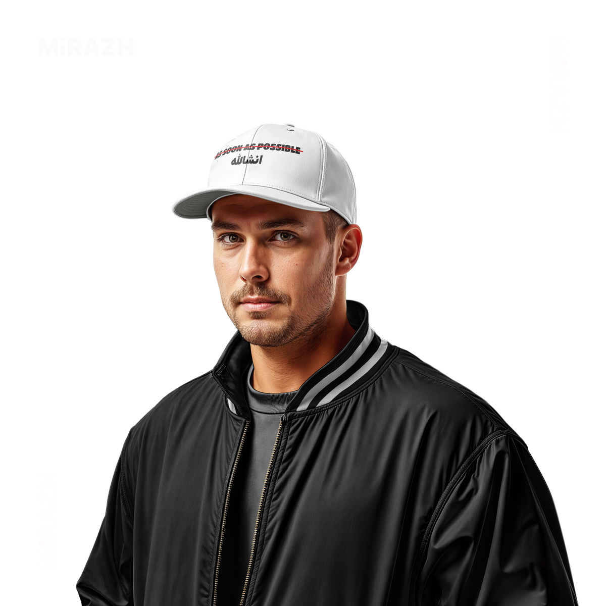 AsSoonAsInshallah Snapback Caps 02 White DTF