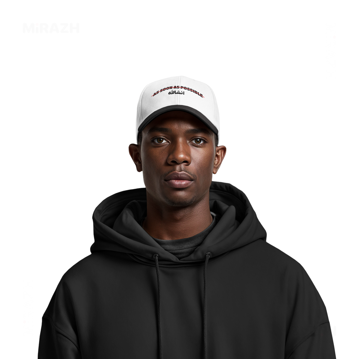 AsSoonAsInshallah Snapback Caps 06 White Black DTF