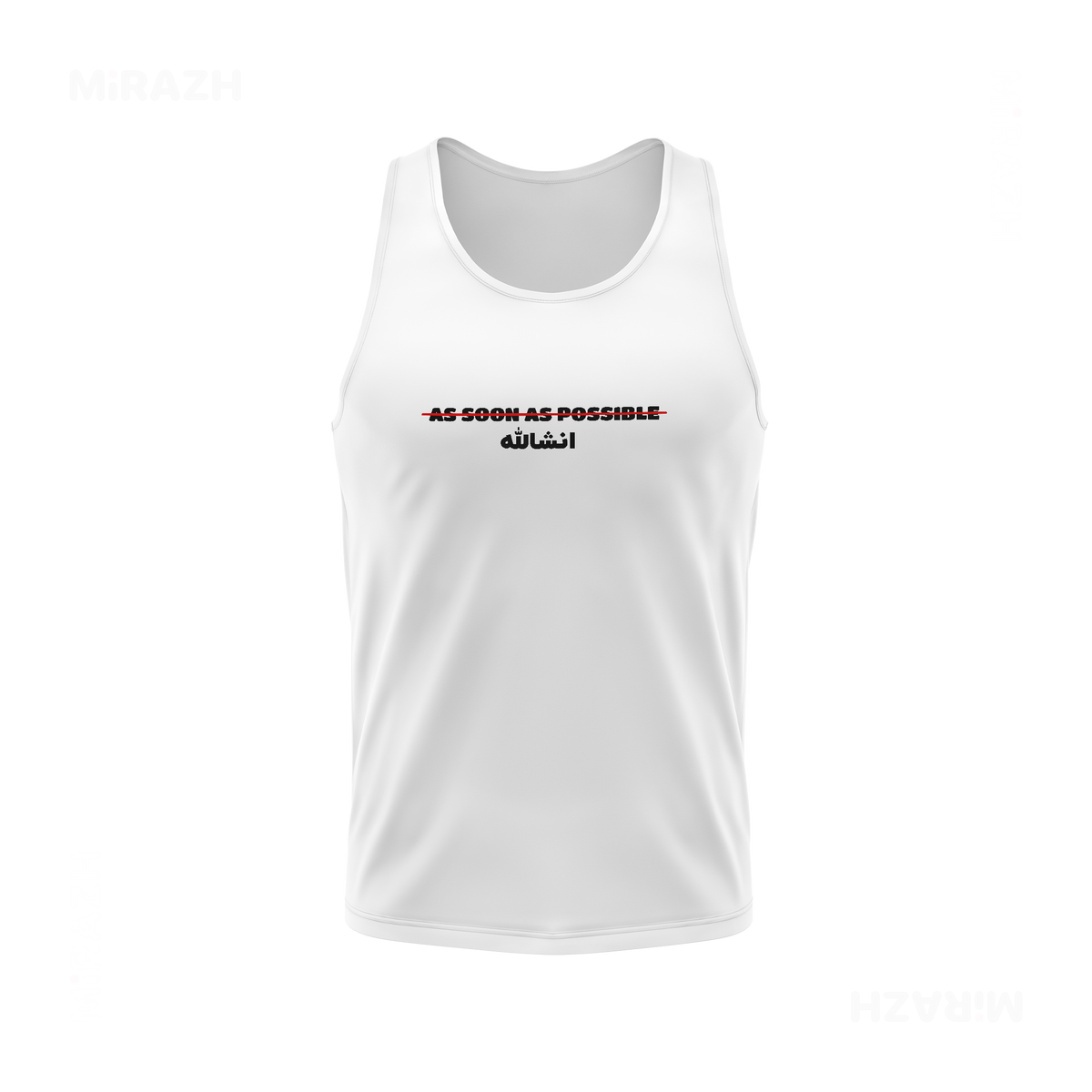 AsSoonAsInshallah Tank Tops 01 White