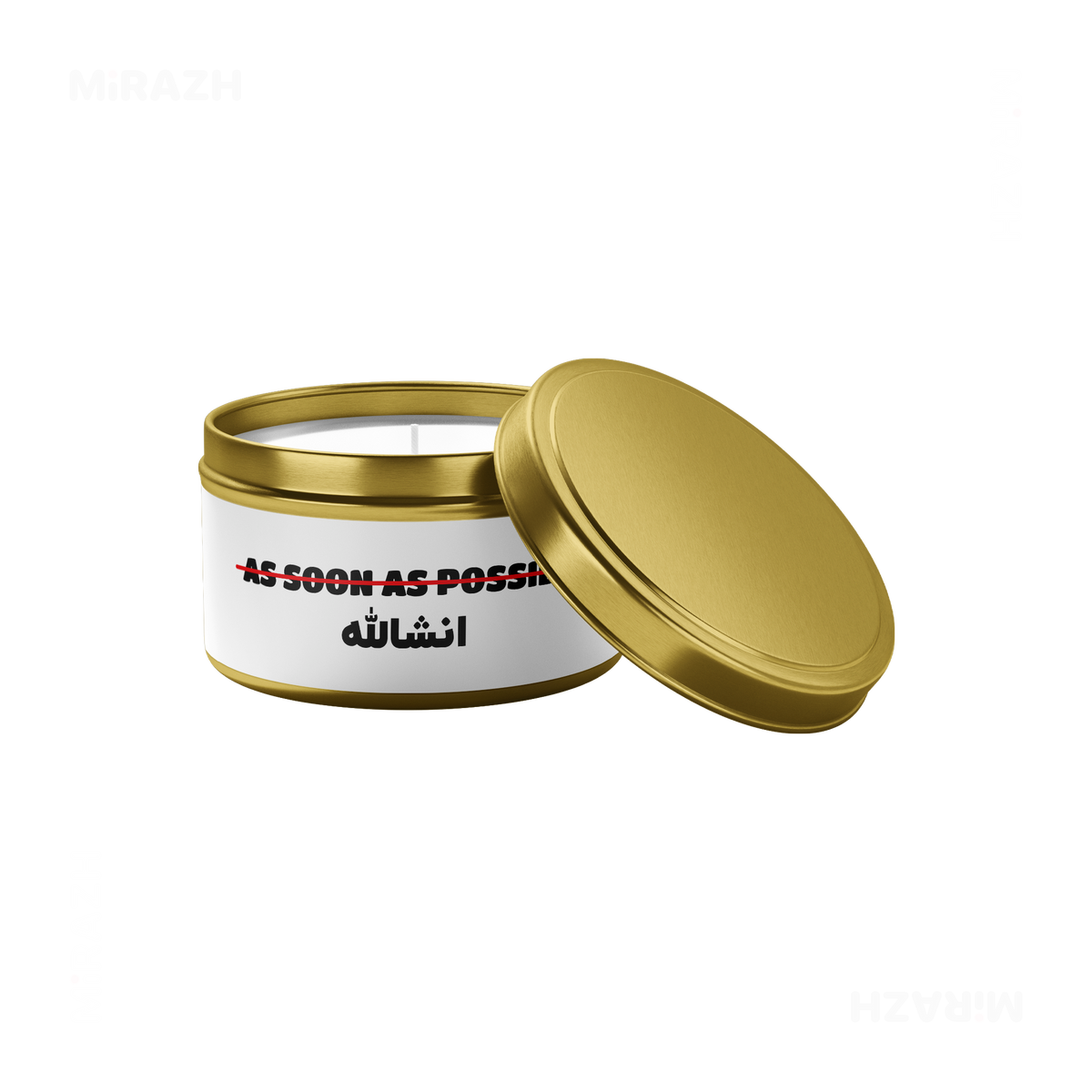 AsSoonAsInshallah Tin Candle 03 Gold