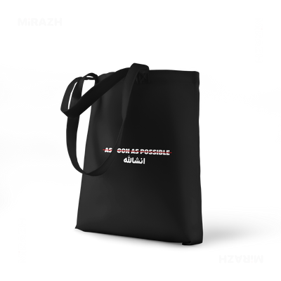 AsSoonAsInshallah Tote Bags 01 Black