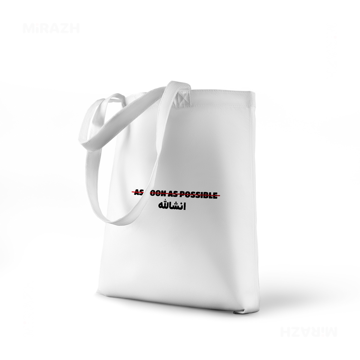 AsSoonAsInshallah Tote Bags 01 White
