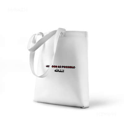 AsSoonAsInshallah Tote Bags 01 White
