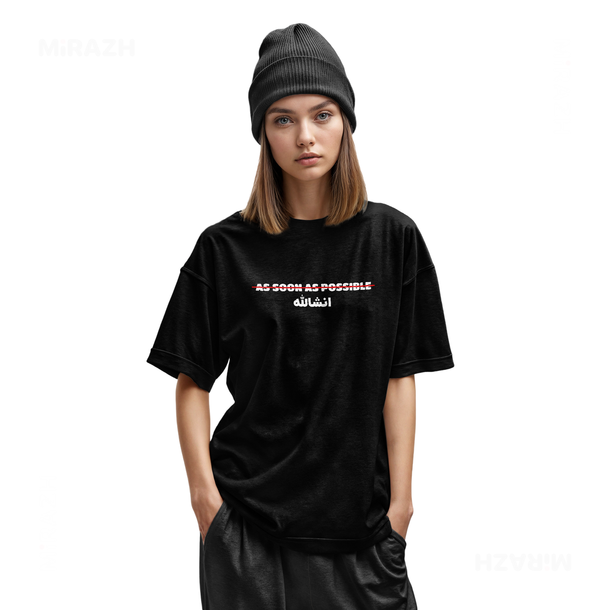 AsSoonAsInshallah Youth T Shirt 02 Black