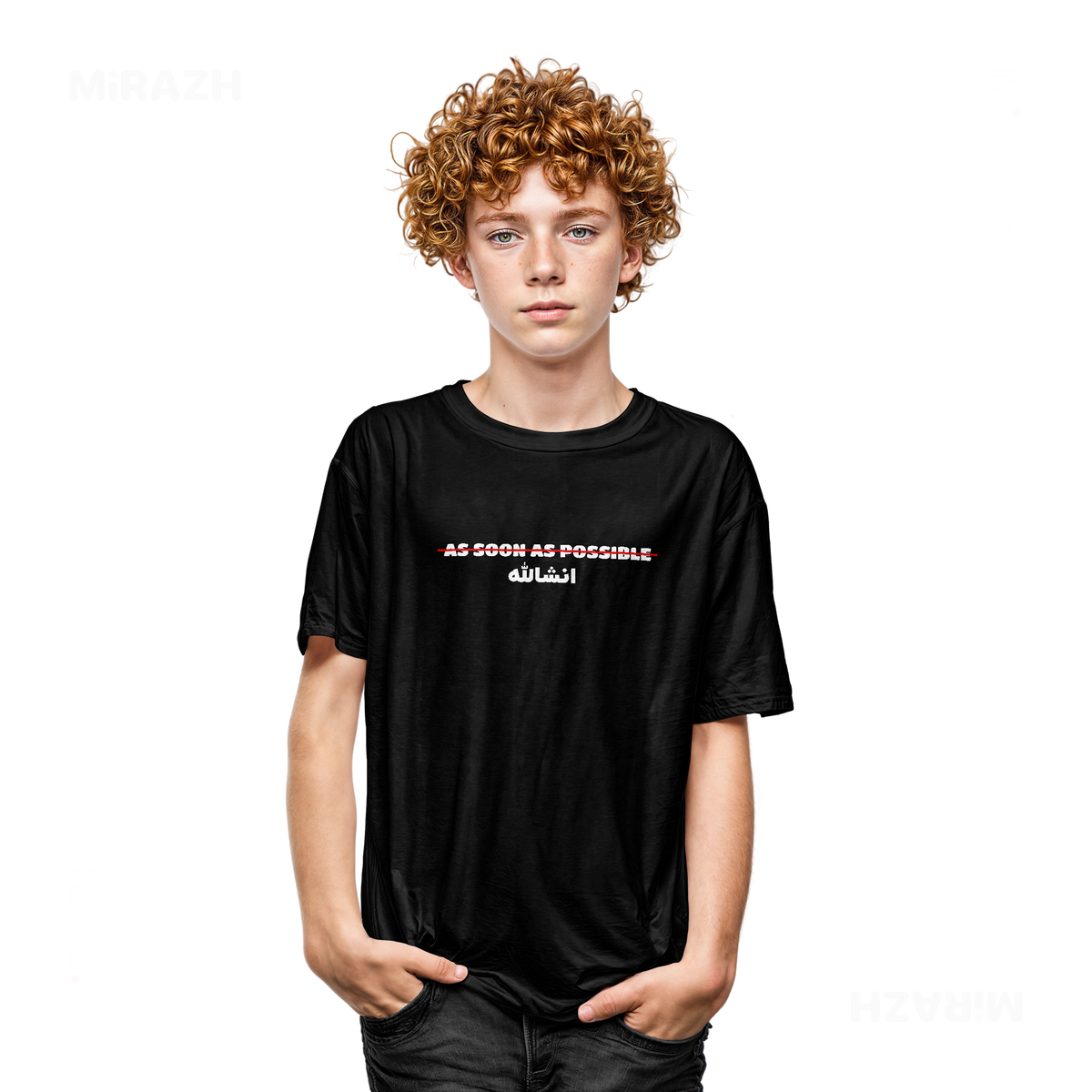 AsSoonAsInshallah Youth T Shirt 05 Black