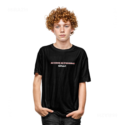AsSoonAsInshallah Youth T Shirt 05 Black