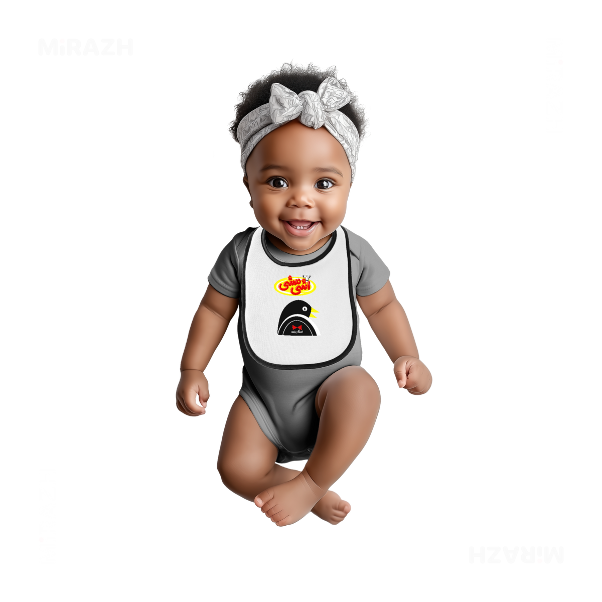 AshiMashiPofakNamaki Baby Bibs 04 White Black