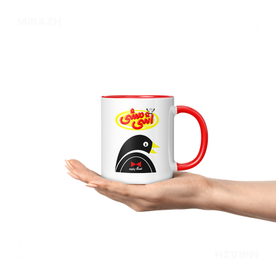 AshiMashiPofakNamaki Ceramic Mug 04 White Red