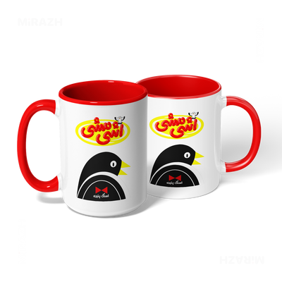 AshiMashiPofakNamaki Ceramic Mug 08 White Red