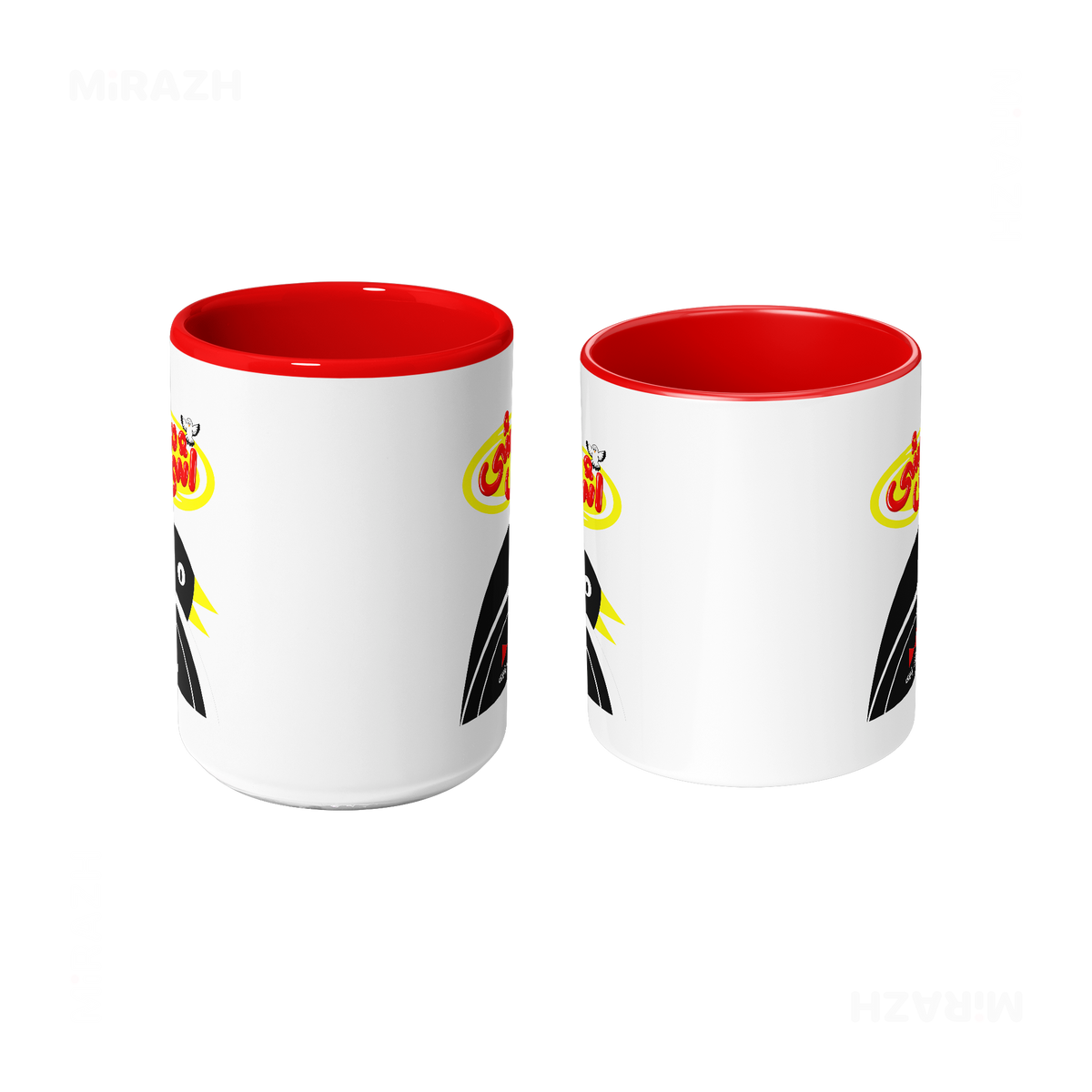 AshiMashiPofakNamaki Ceramic Mug 09 White Red