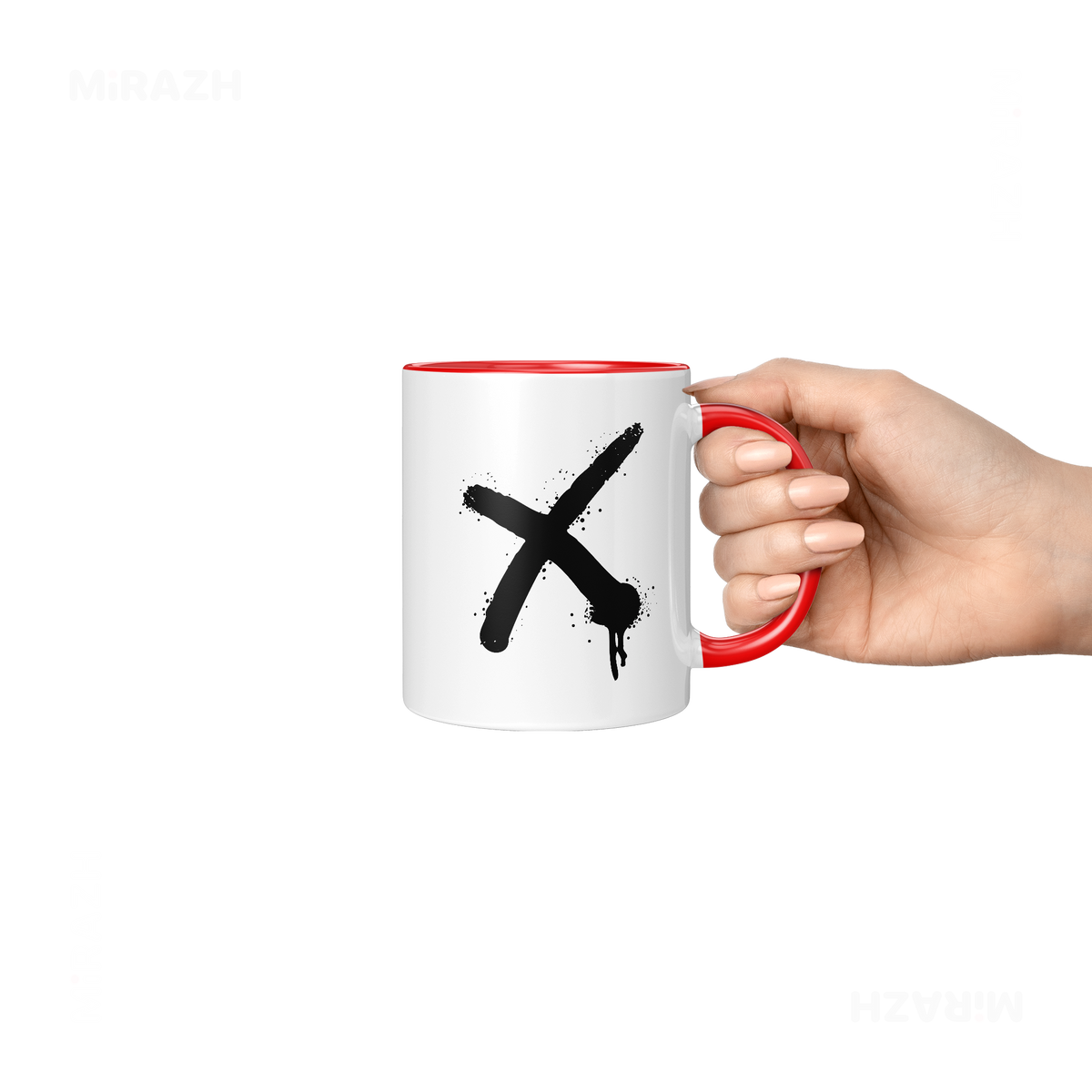 CrossMark Ceramic Mug 06 White Red
