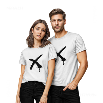 CrossMark Couple T Shirt 02 White