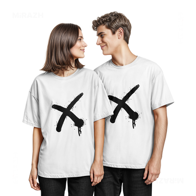 CrossMark Couple T Shirt 05 White