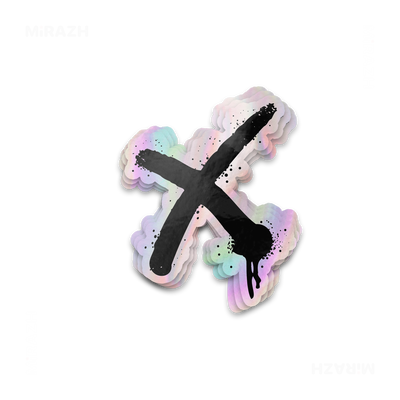 CrossMark Die Cut Holographic Sticker 01
