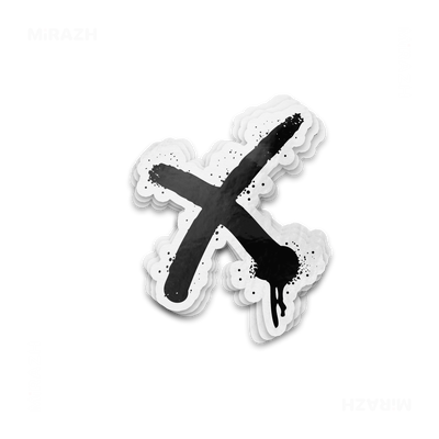 CrossMark Die Cut Outdoor Sticker 01 White