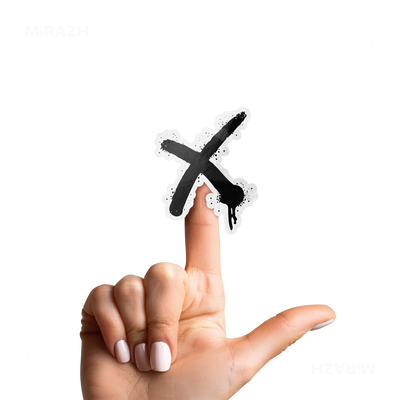 CrossMark Die Cut Outdoor Sticker 02 White