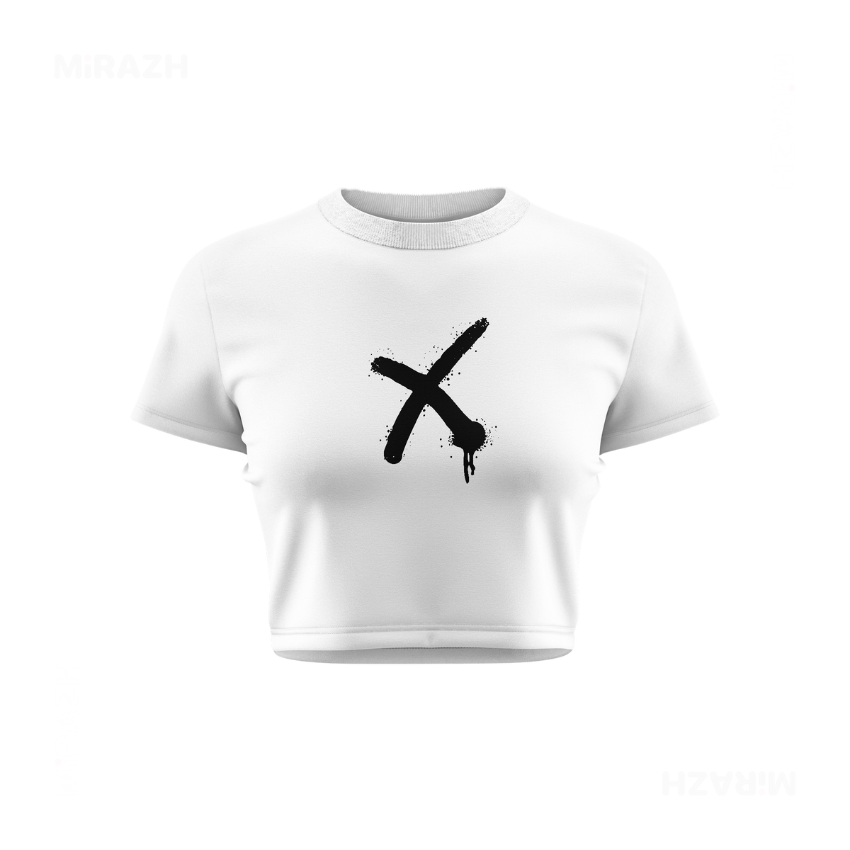 CrossMark Fitted Crop Top 01 White