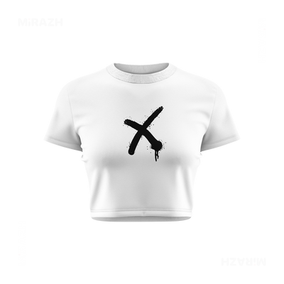 CrossMark Fitted Crop Top 01 White