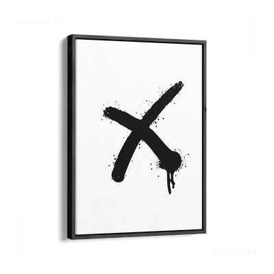 CrossMark Framed Canvas 01 Black Wood