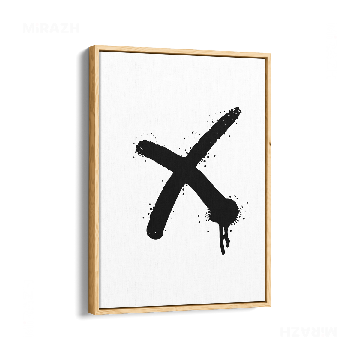 CrossMark Framed Canvas 01 Natural Wood