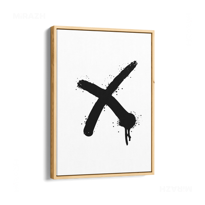 CrossMark Framed Canvas 01 Natural Wood