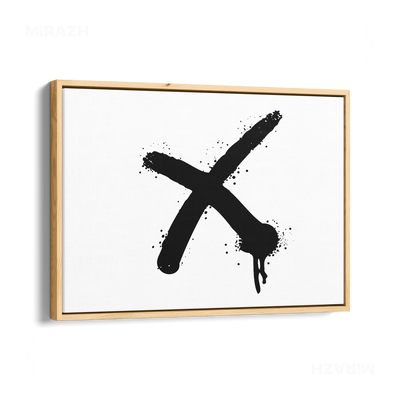 CrossMark Framed Canvas 03 Natural Wood