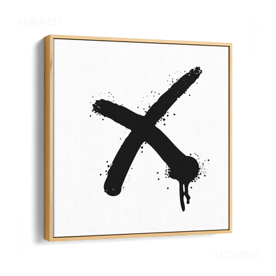 CrossMark Framed Canvas 04 Natural Wood