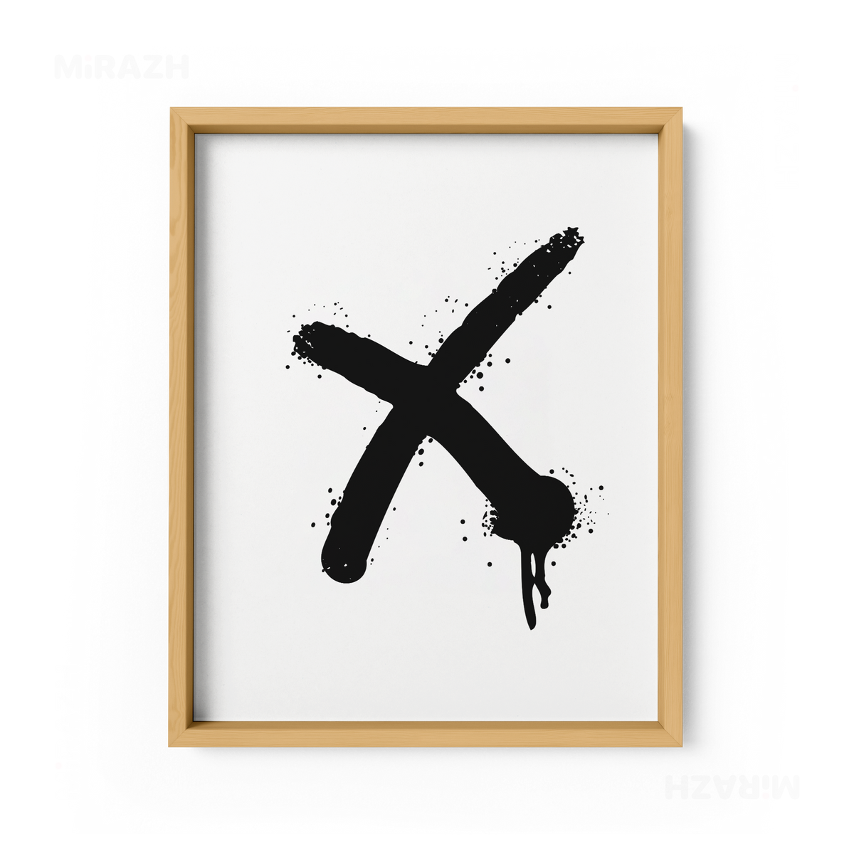 CrossMark Framed Poster 01 Natural Wood
