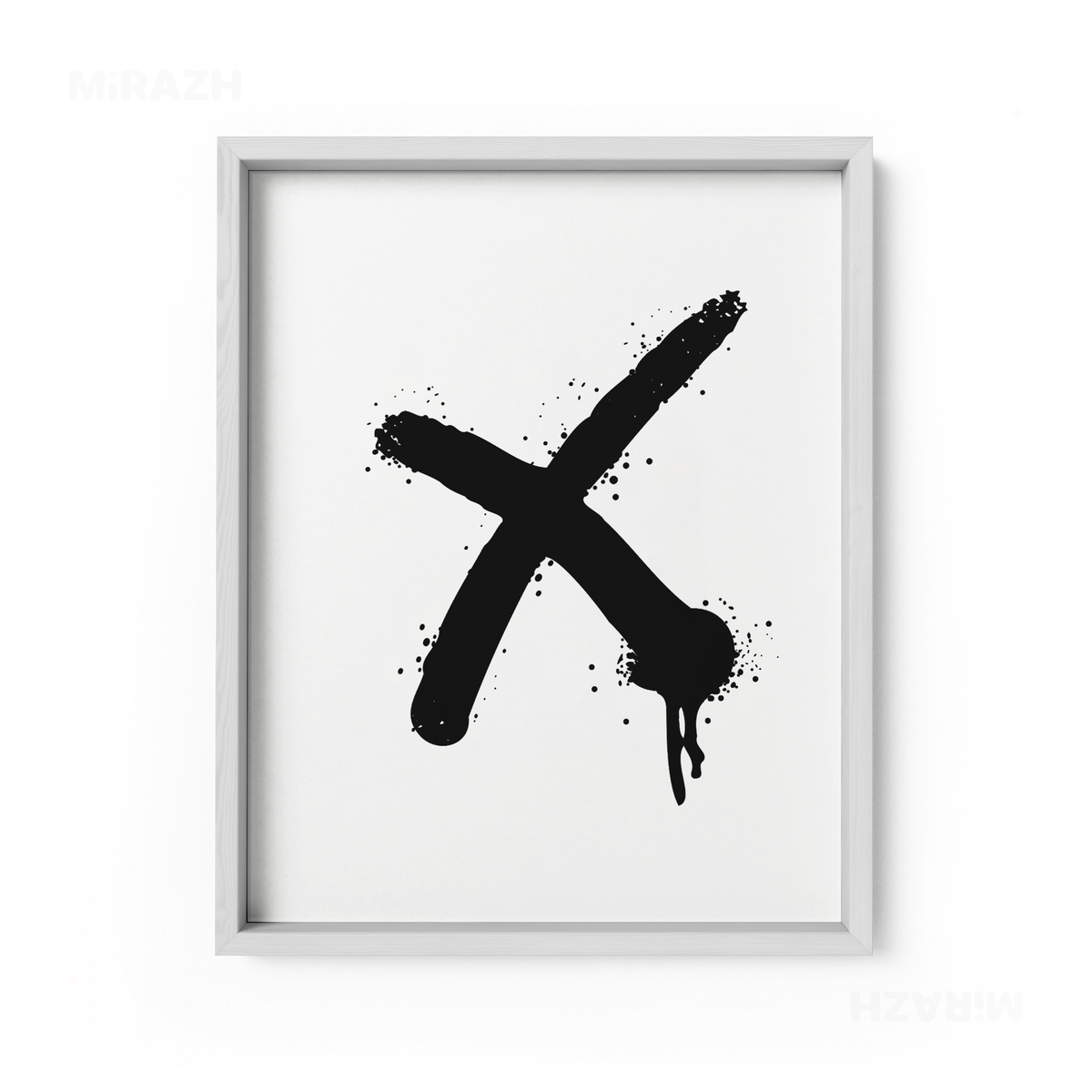 CrossMark Framed Poster 01 White Wood