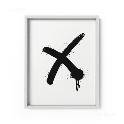 CrossMark Framed Poster 01 White Wood