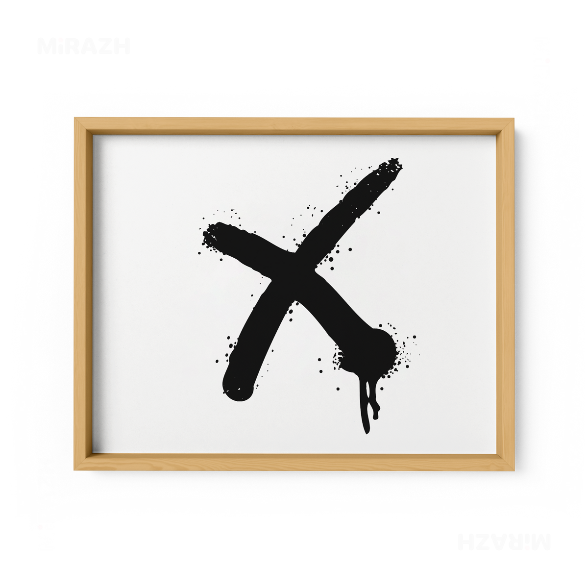CrossMark Framed Poster 03 Natural Wood