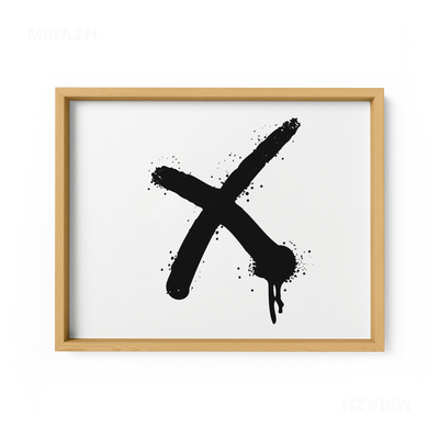CrossMark Framed Poster 03 Natural Wood