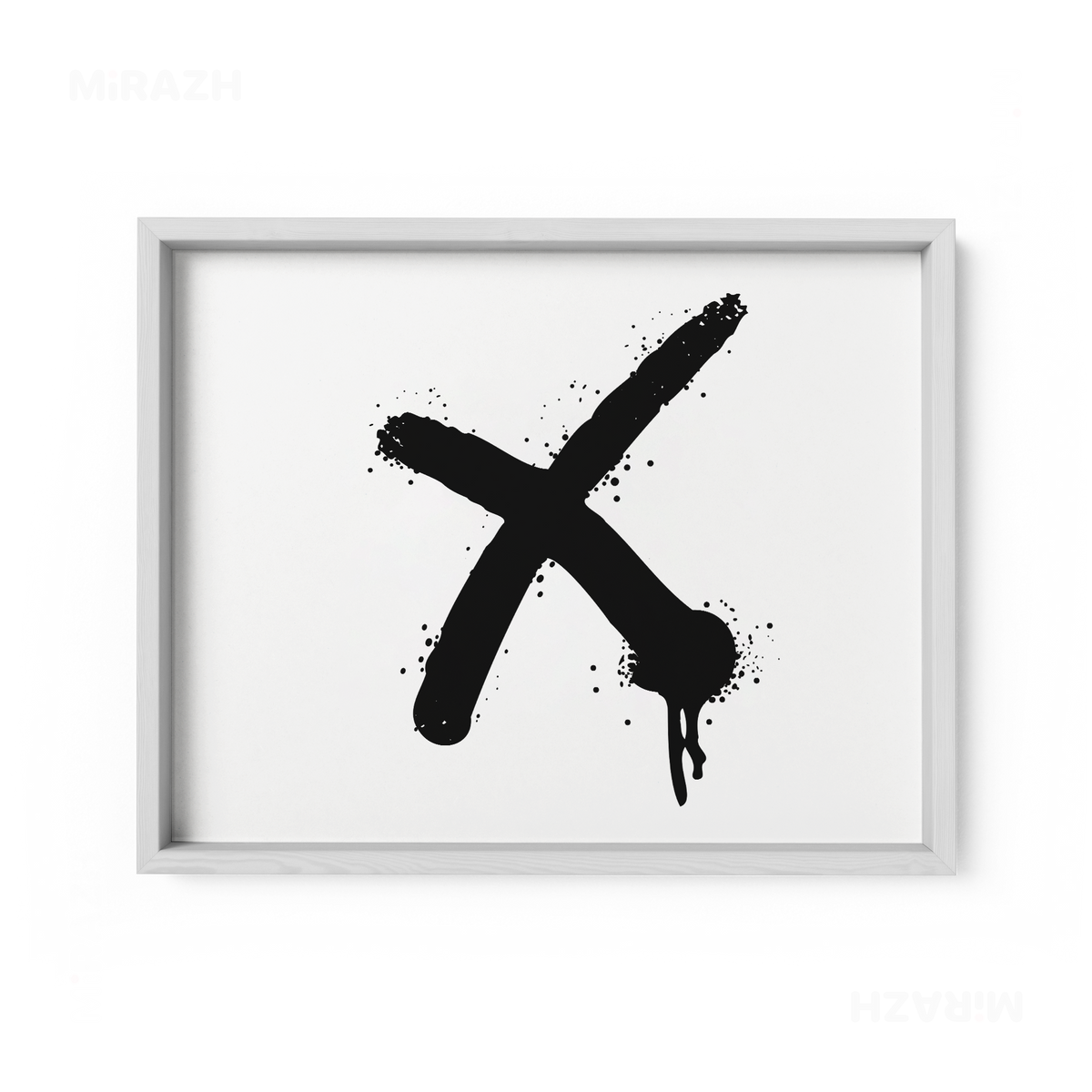 CrossMark Framed Poster 03 White Wood