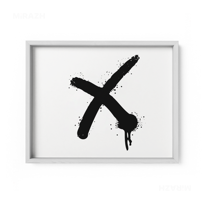 CrossMark Framed Poster 03 White Wood