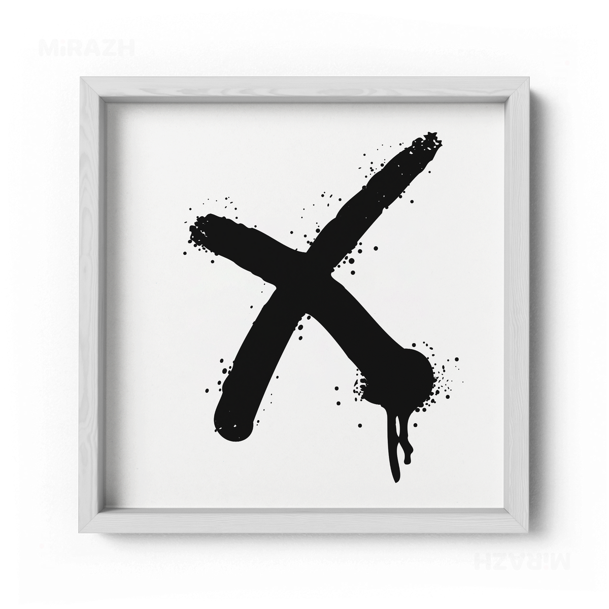 CrossMark Framed Poster 04 White Wood