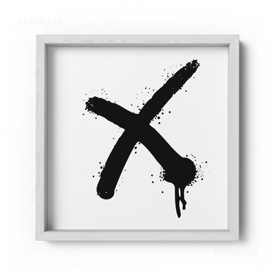 CrossMark Framed Poster 04 White Wood