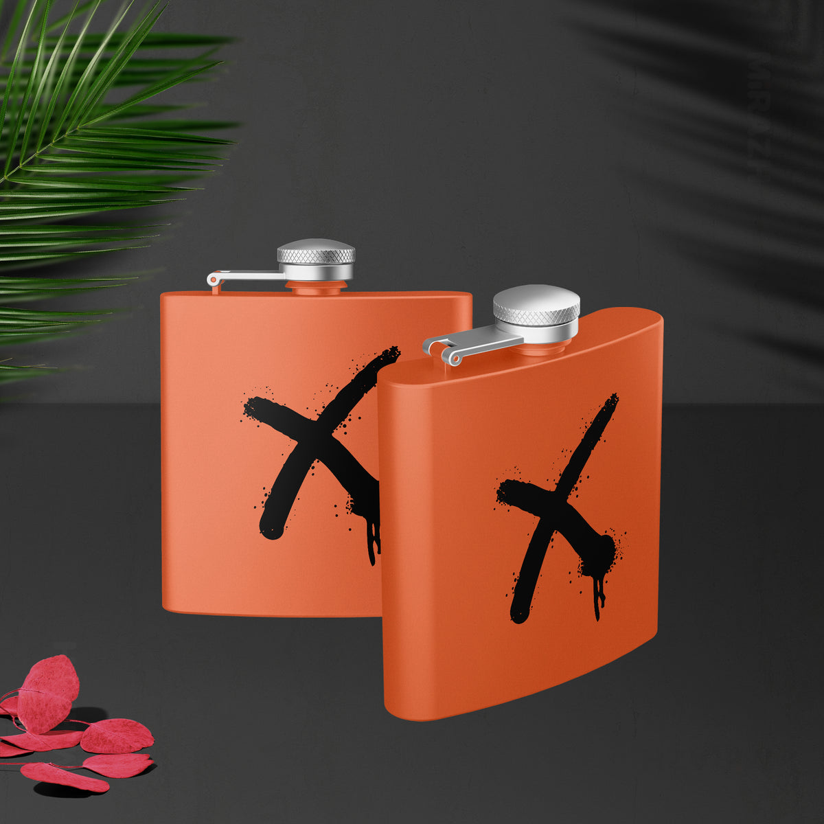 CrossMark Hip Flasks 02 Orange