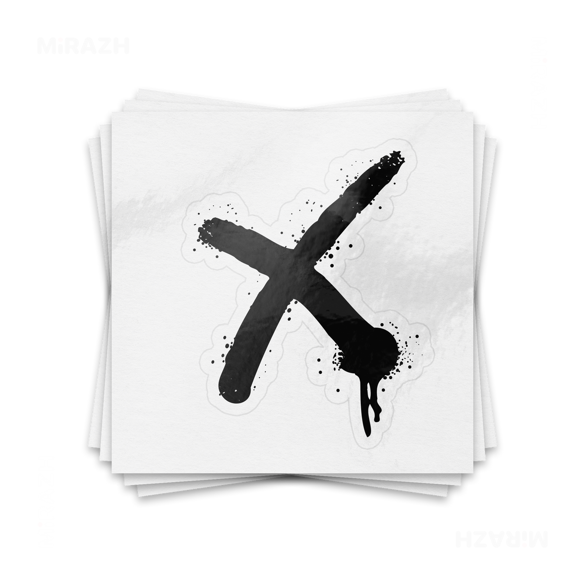 CrossMark Kiss Cut Sticker 01 White