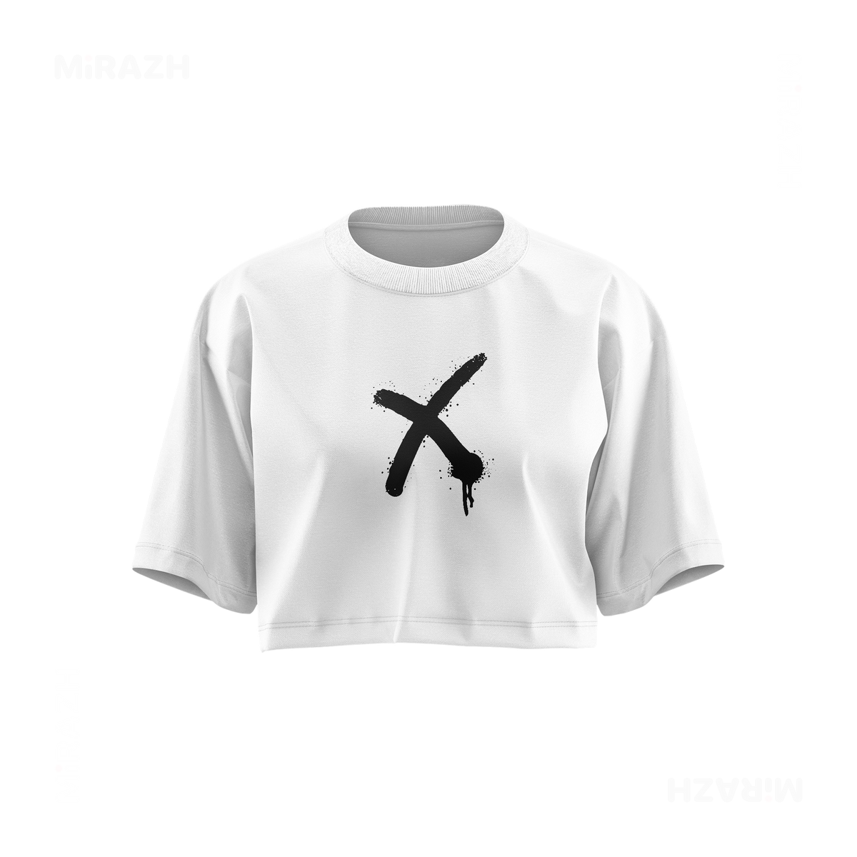 CrossMark Over Sized Crop Top 01 White