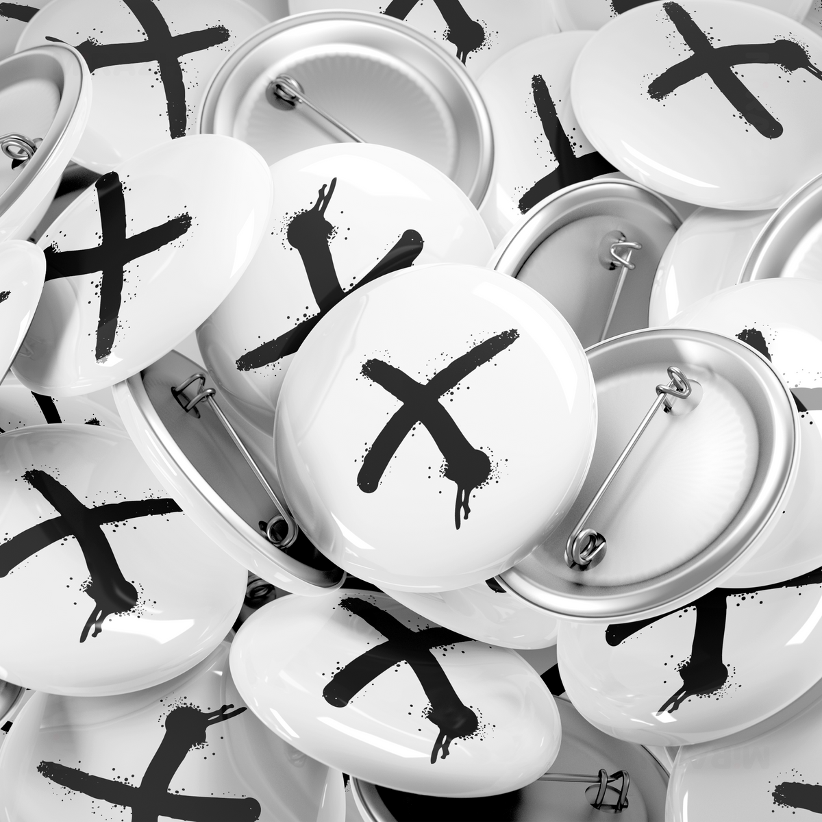 CrossMark Pin Buttons 06 Round