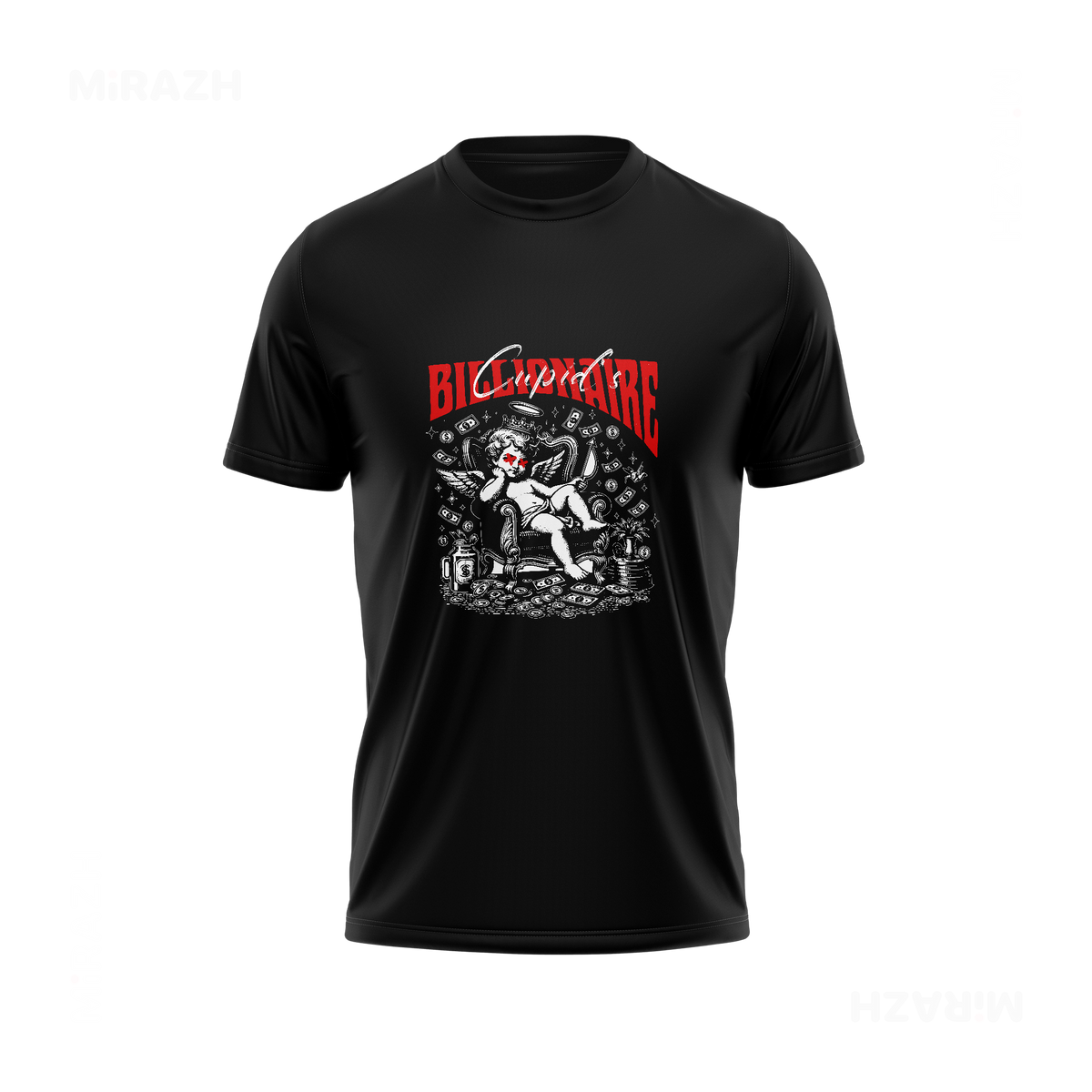 CupidCashThrone Adult T Shirt 01 Black