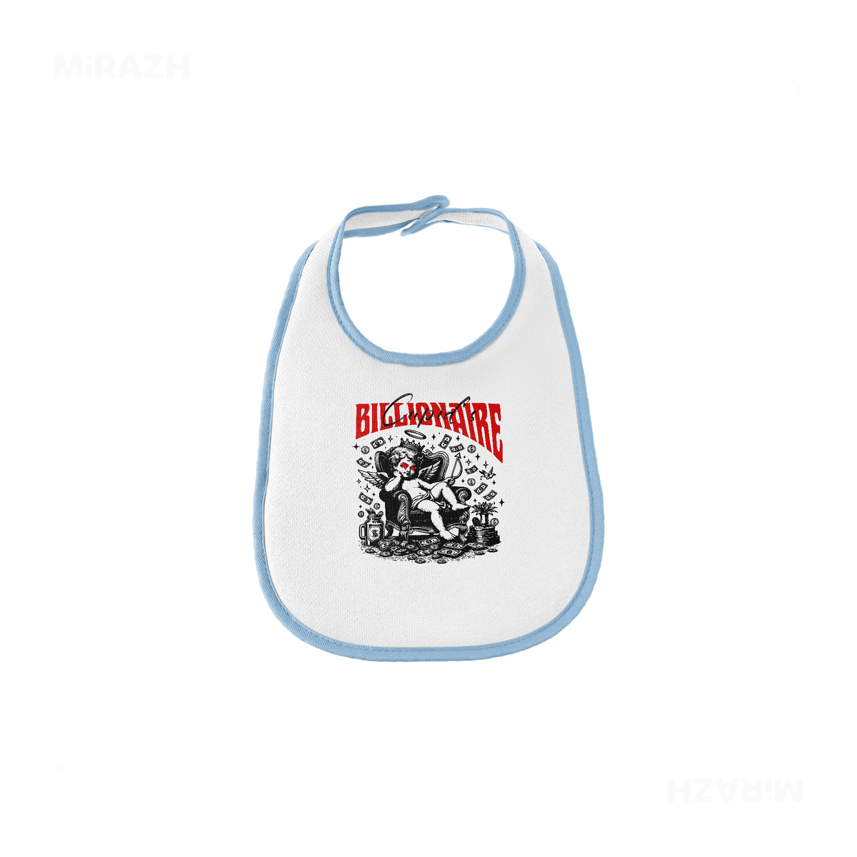 CupidCashThrone Baby Bibs 01 White Lightblue