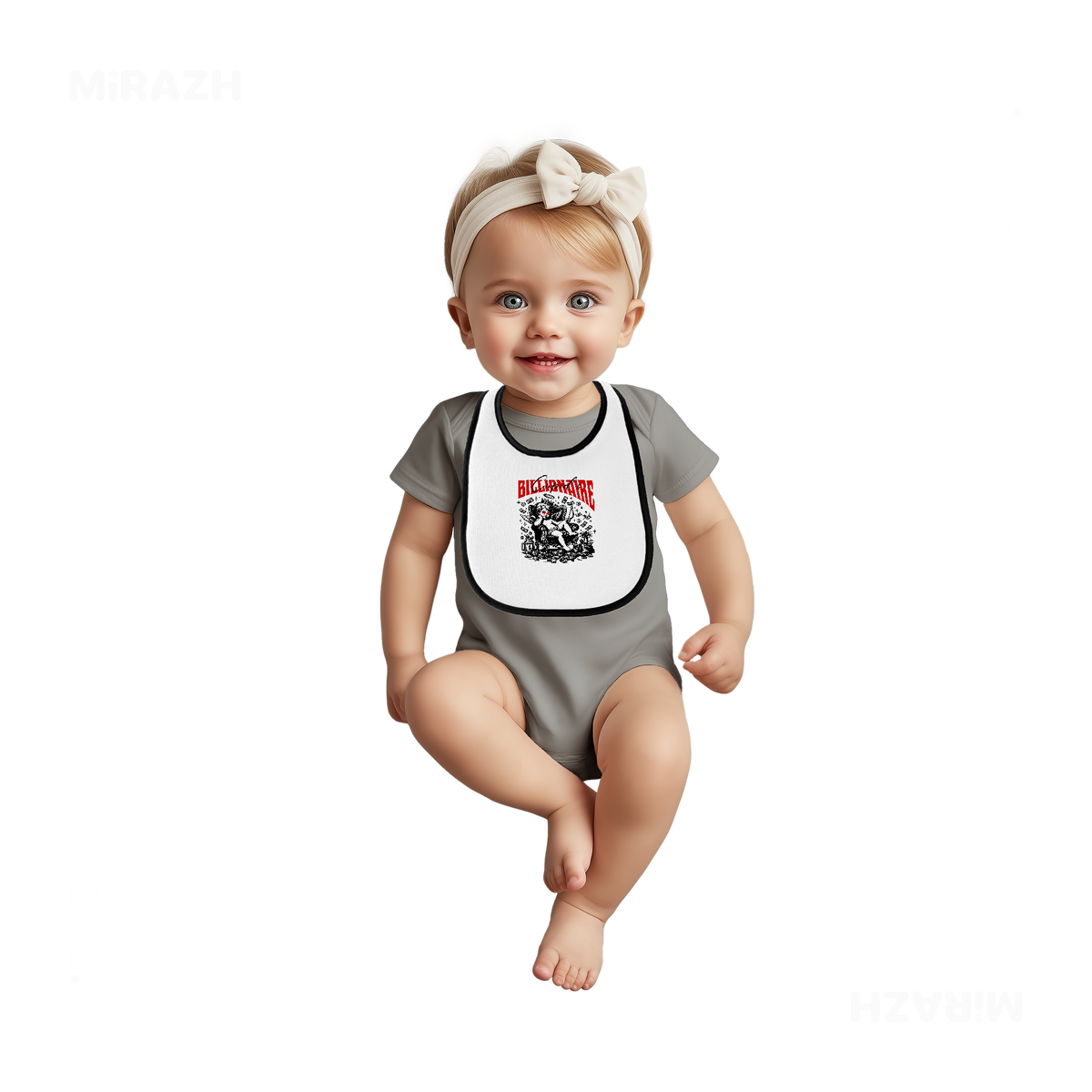 CupidCashThrone Baby Bibs 02 White Black